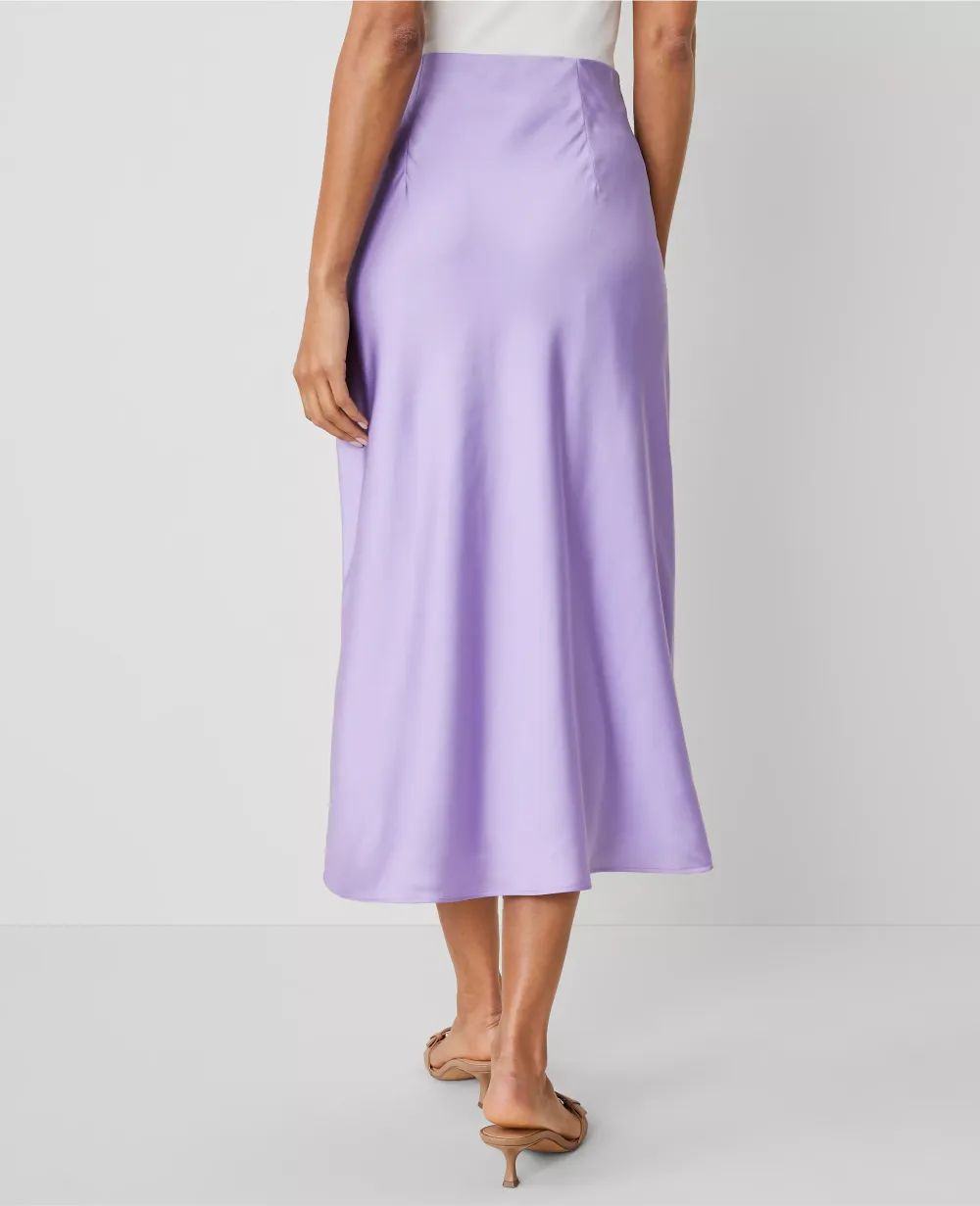 Satin Bias Midi Slip Skirt