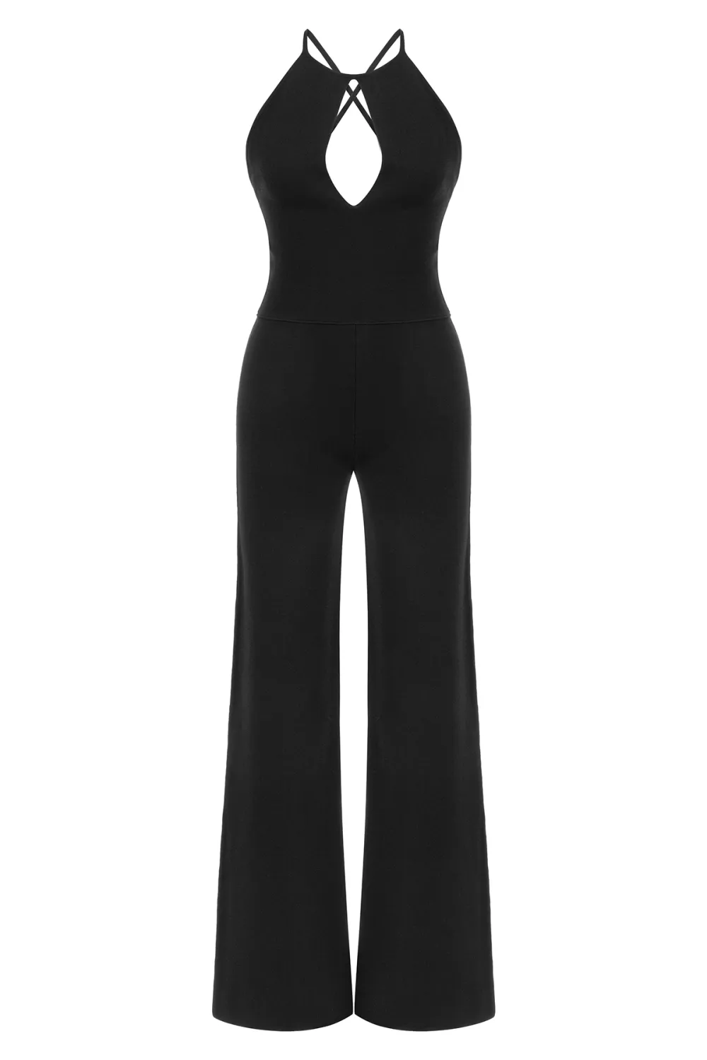Halter Neck Jumpsuit-Black