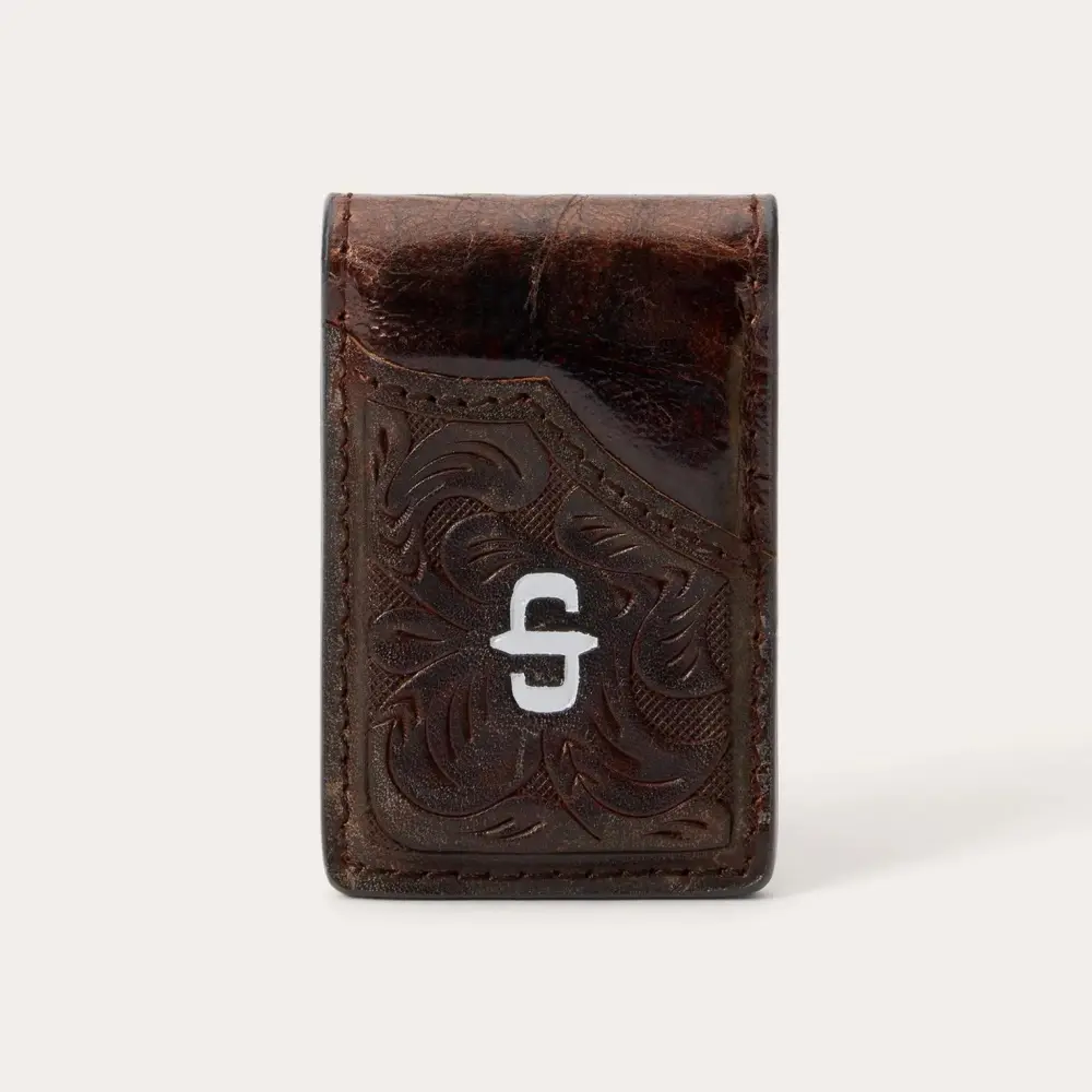 Tooled Embossed Croco Money Clip
