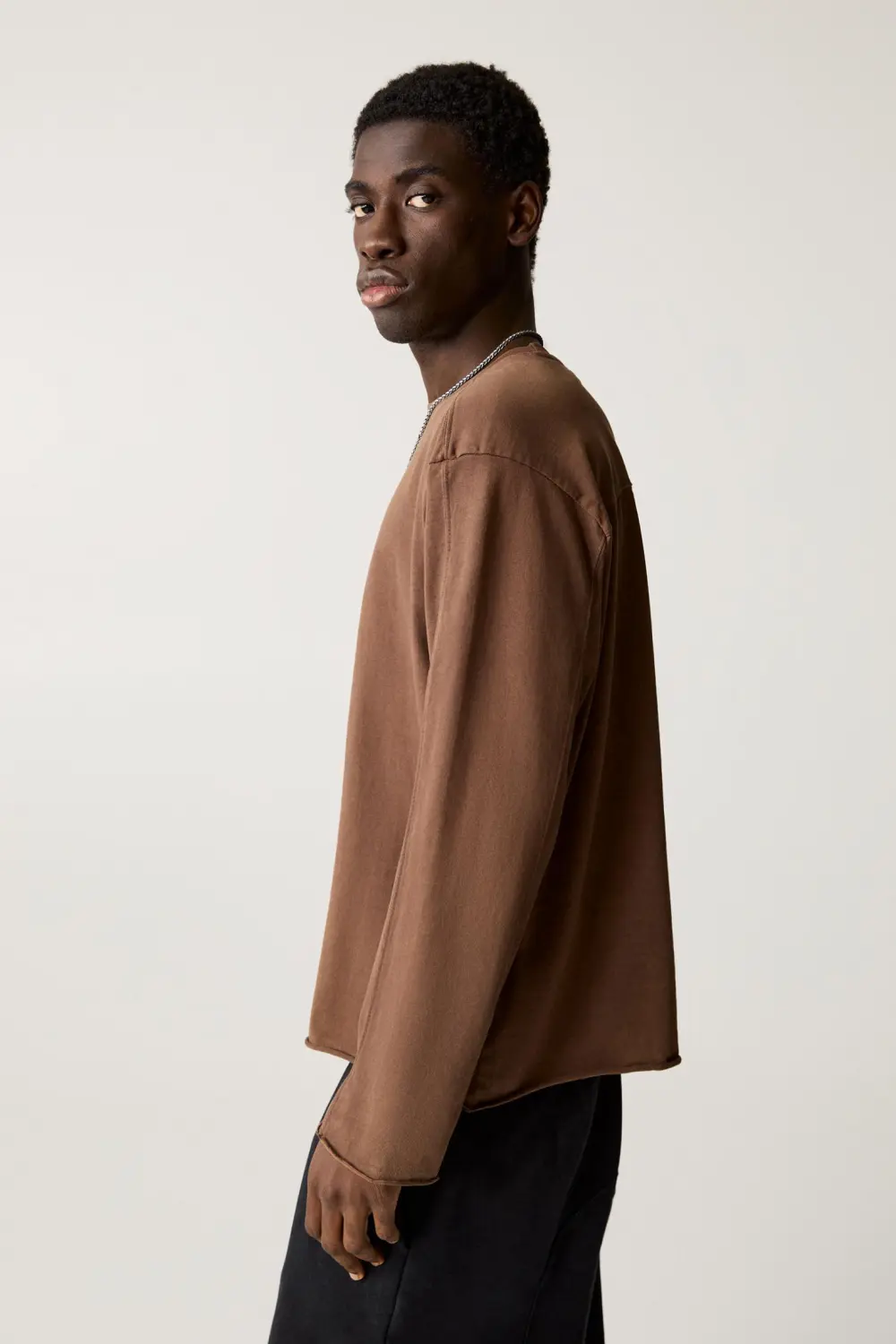Faded T-shirt with frayed hem
