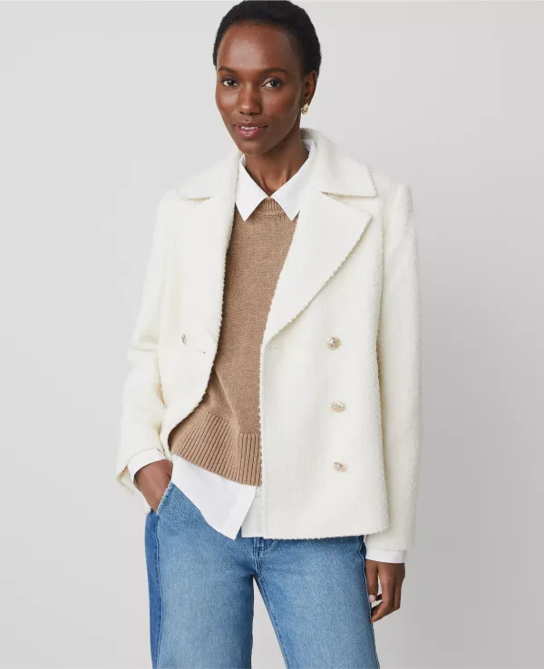Tweed Double-Breasted Peacoat