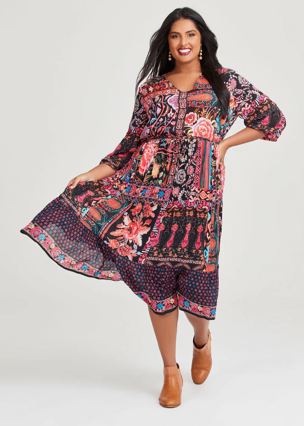 Natural Luisa Tier Dress