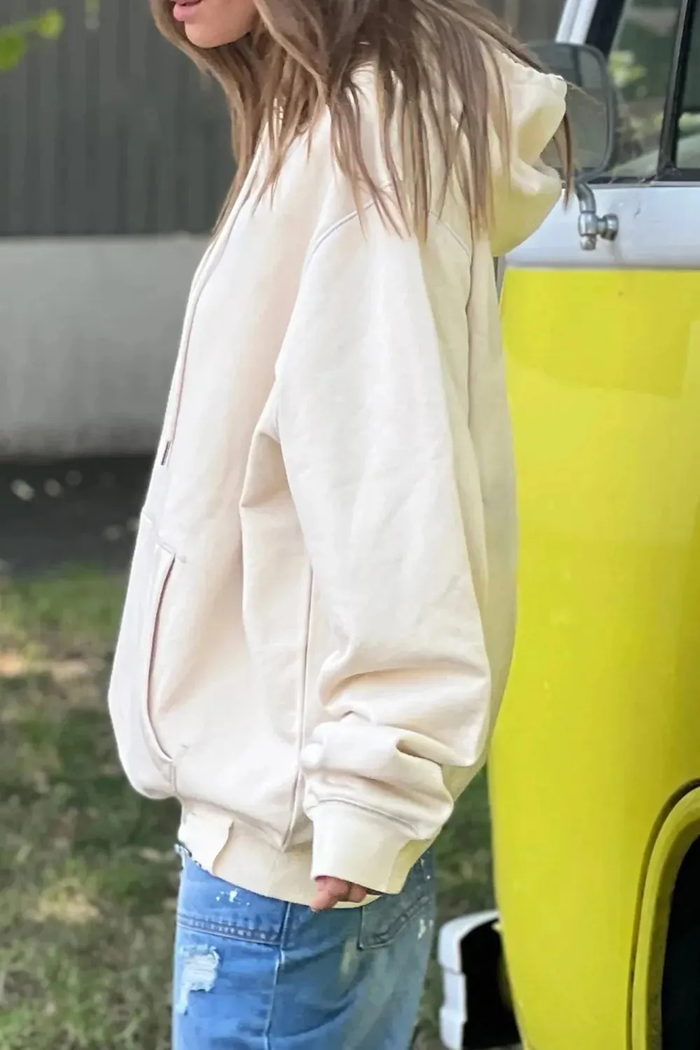 Cream Classic Versatile Loose Hoodie