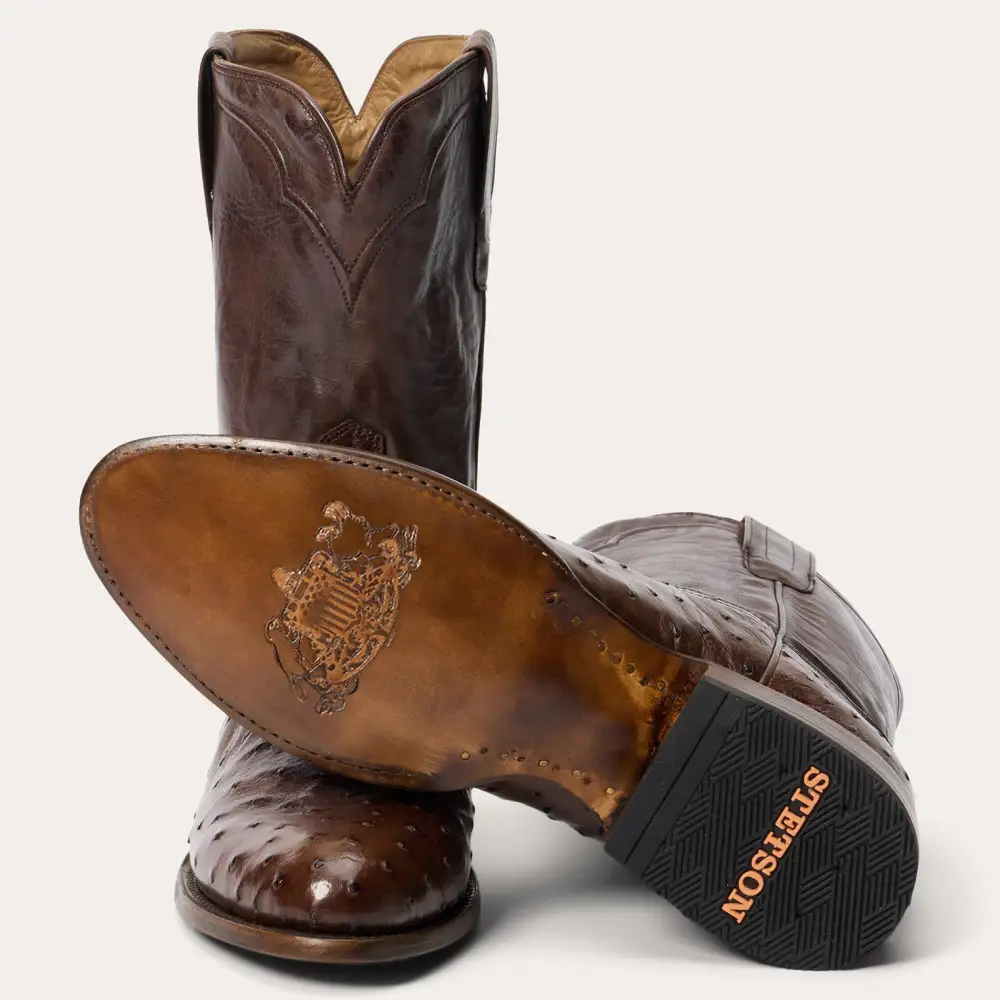 Austin Ostrich Roper Boots