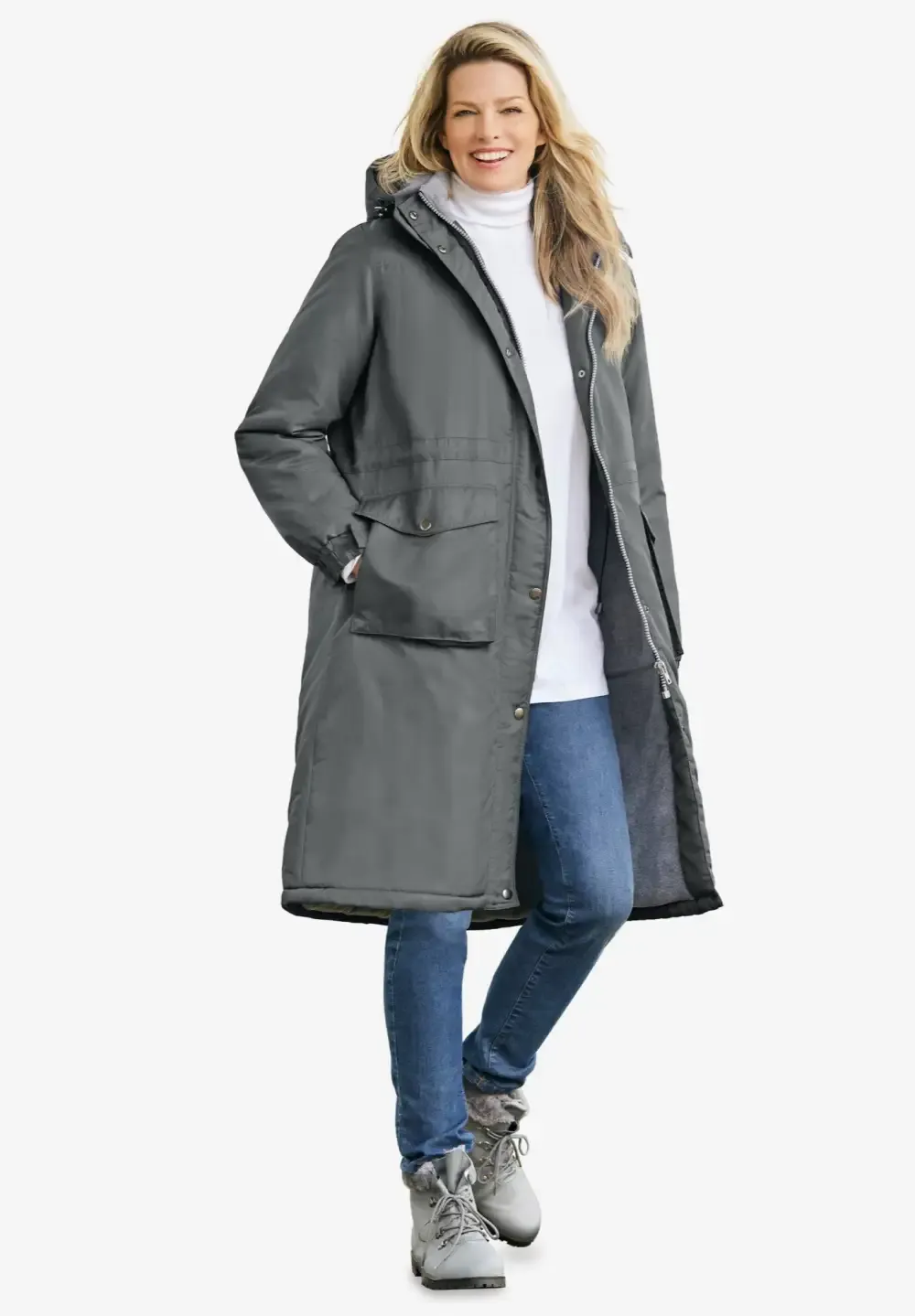 Mid-Length Microfiber Parka