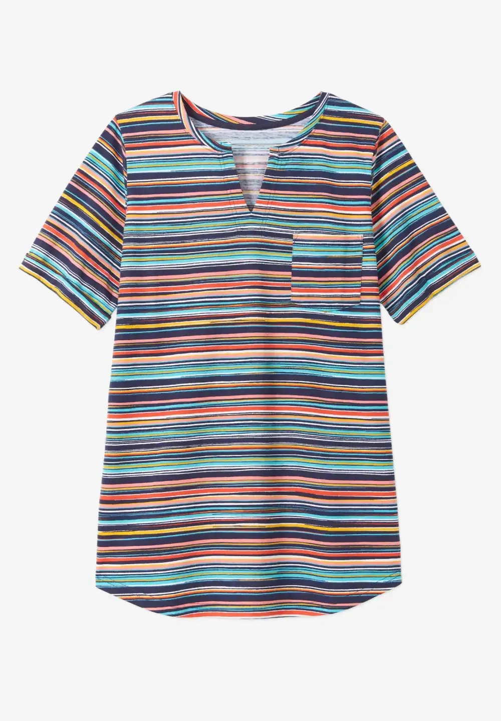 Short-Sleeve Notch-Neck Tee