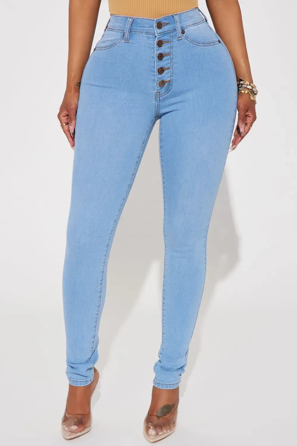 Show It Off Stretch Skinny Jean - Light Wash