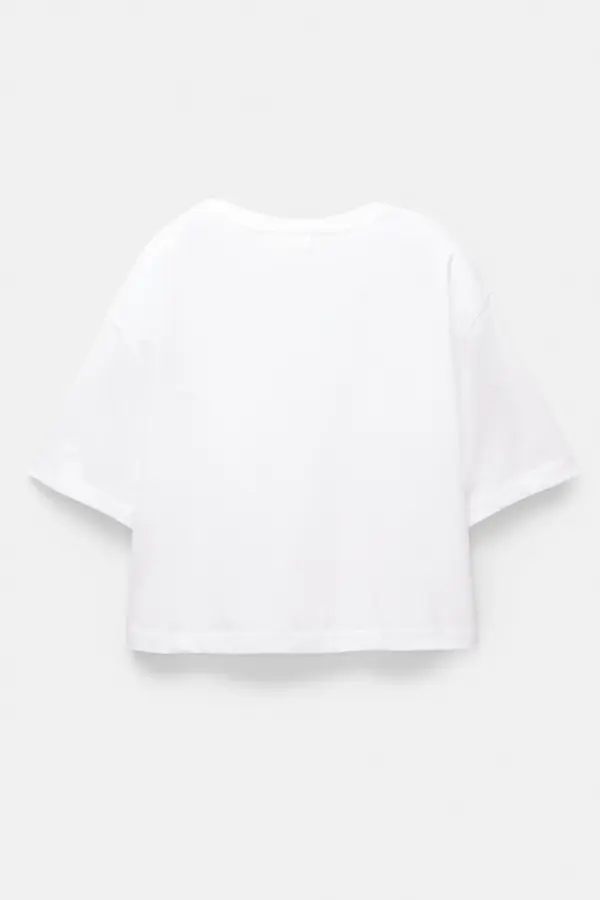 Camiseta cropped manga corta