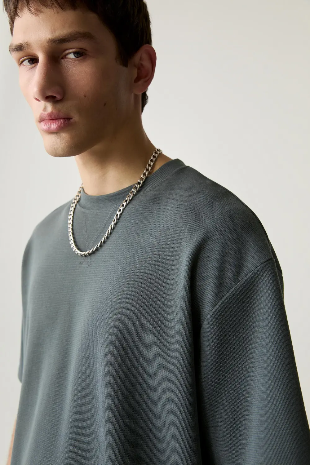 Basic short sleeve textured T-shirt