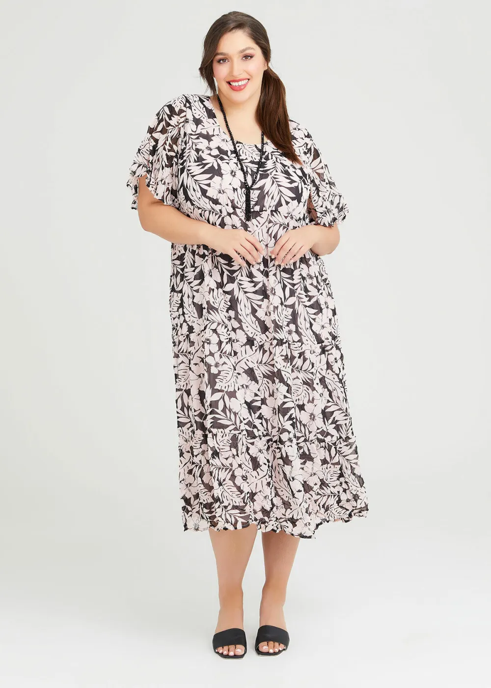 Vicky Chiffon Floral Dress