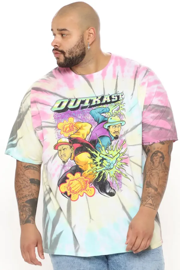 Outkast Comic Tie Dye Short Sleeve Tee - Multi Color