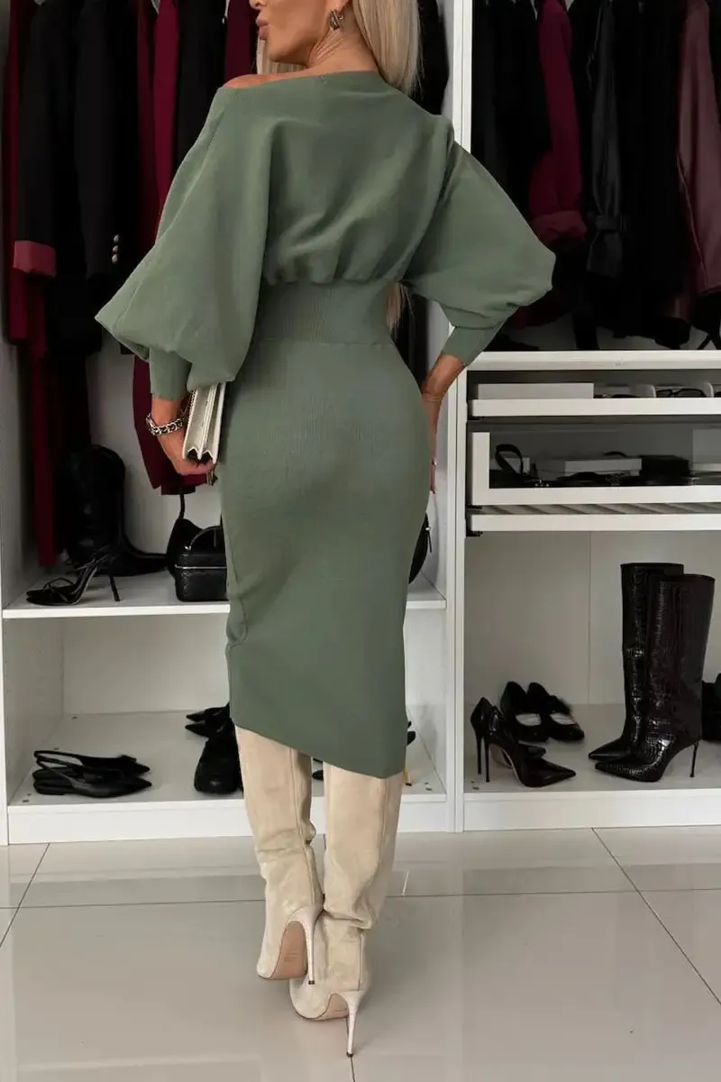 Women's Fall/Winter Solid Color Skinny Dress