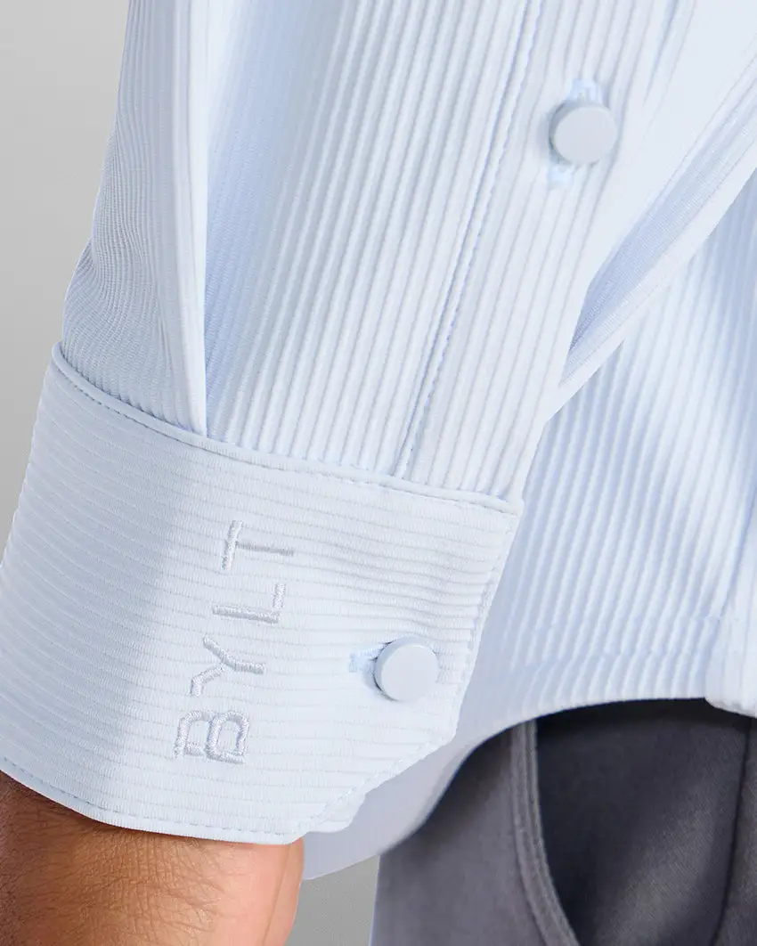 Ribbed+ Long Sleeve Button Down