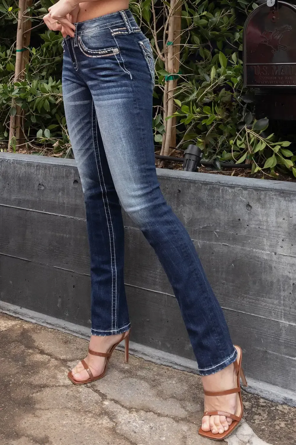 Classic Border Stitched Straight Denim