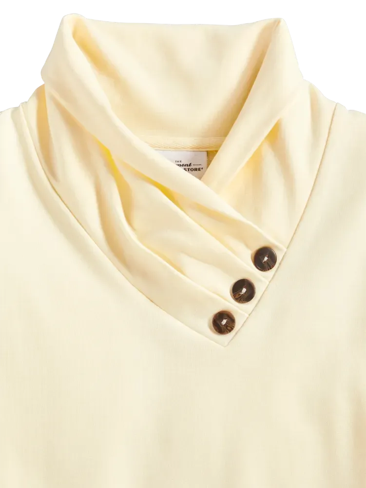 Soft Cotton Terry Cowl-Neck Top