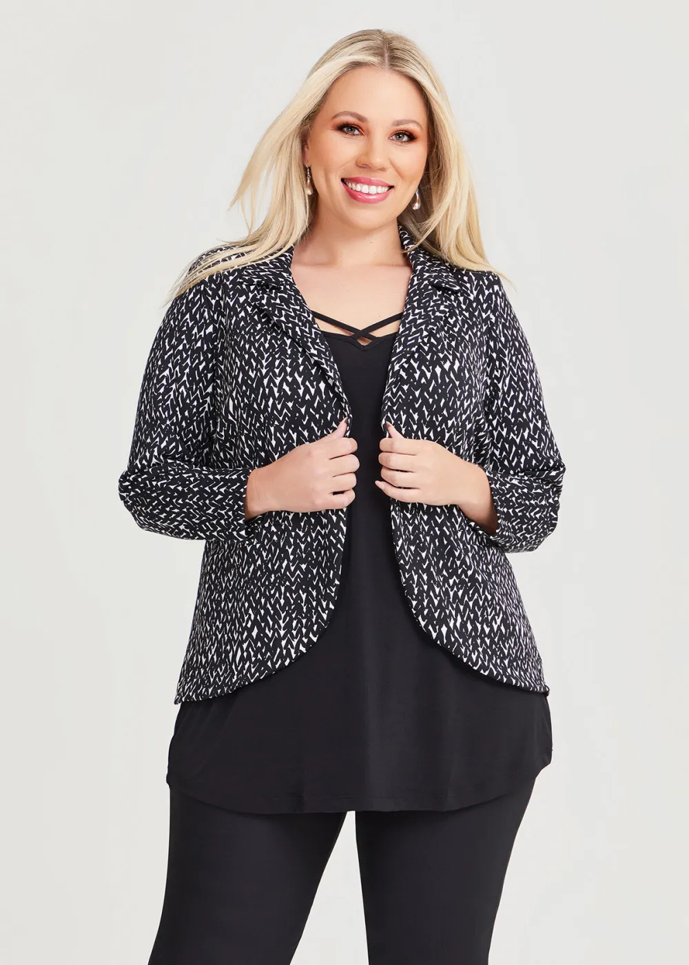 Geo Knit Ponte Jacket