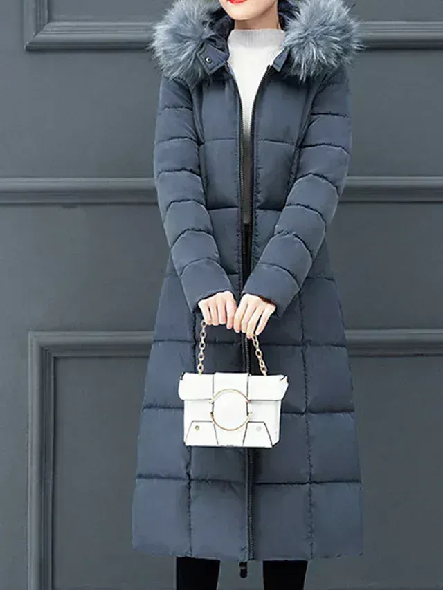 Women's Parka windbreaker hooded jacket casual full zipper pocket