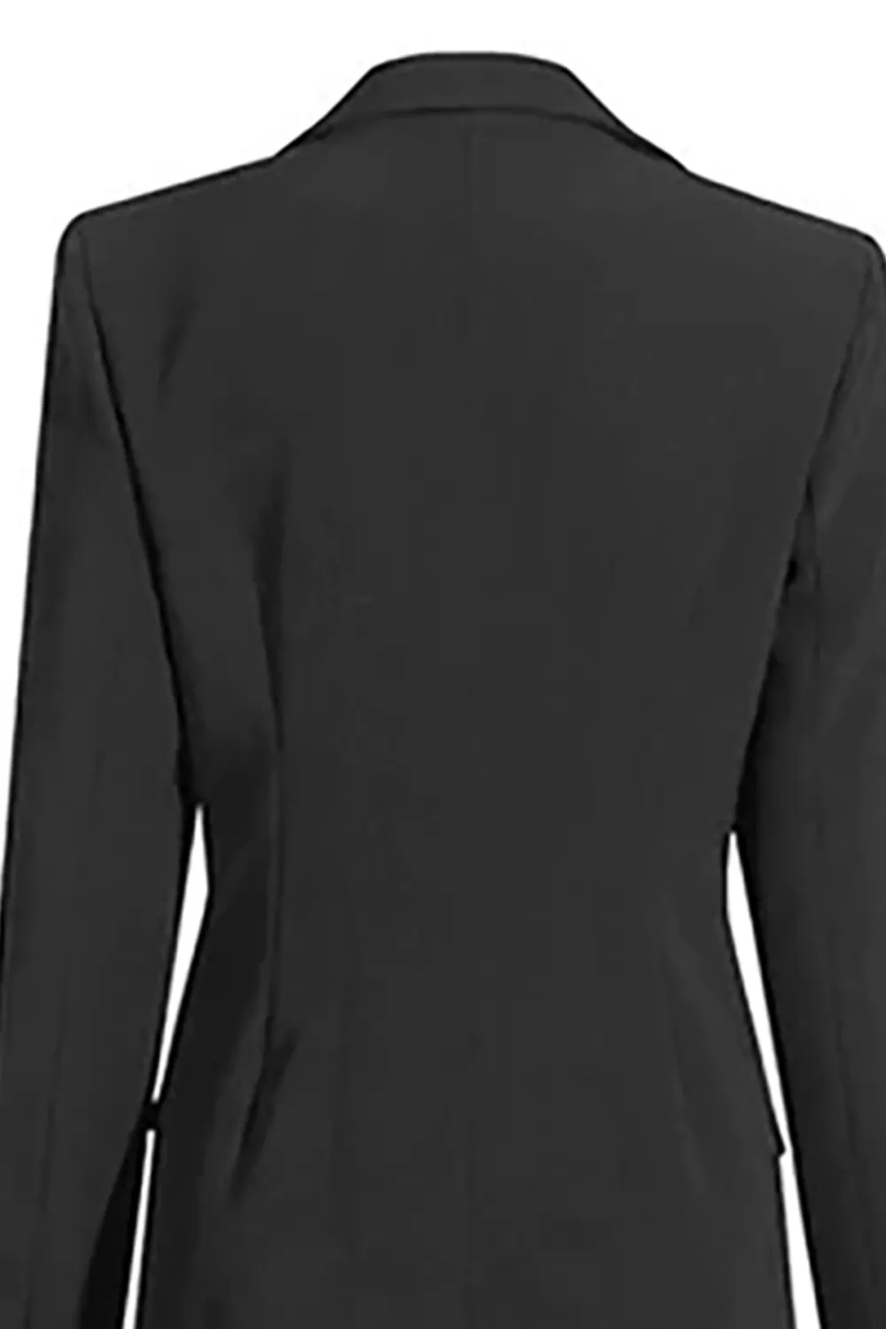Smart Buckle Strap Shoulder Pad Cinch Waist Button Down Long Tailored Blazer