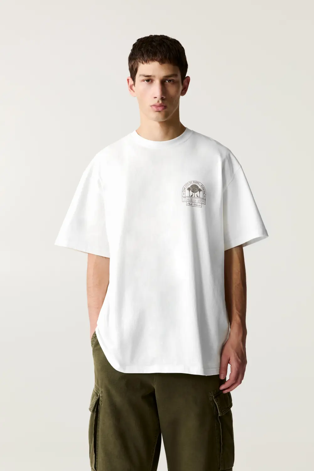 White Miami graphic T-shirt