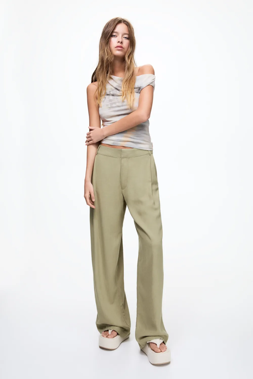 Pantalón de vestir fluido con lino