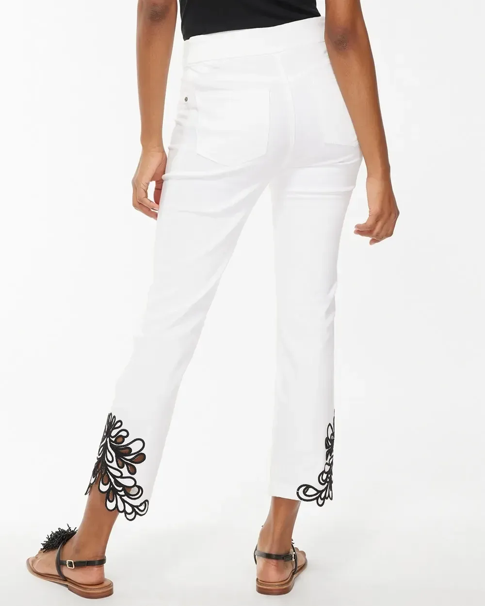 Dolphin Hem Pull-On Crops Alabaster