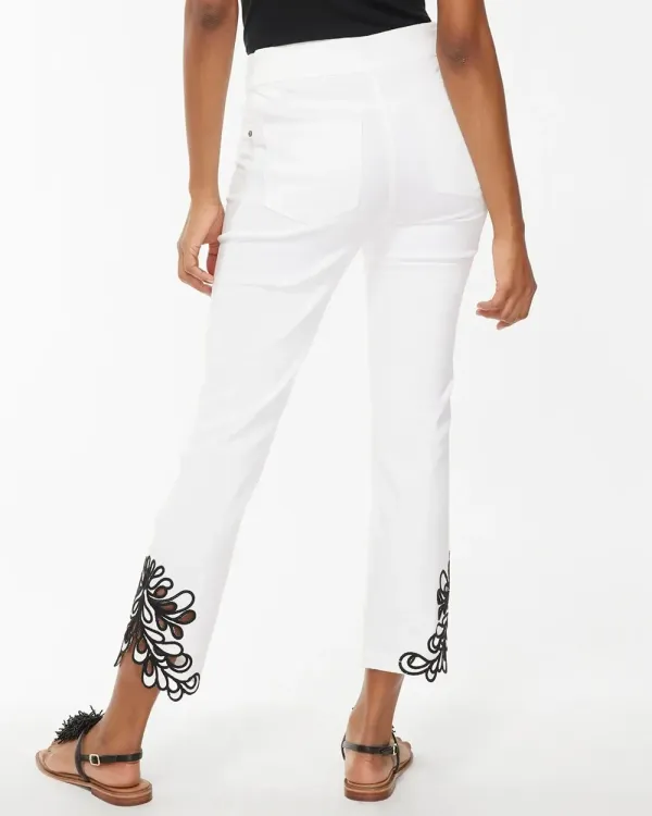Dolphin Hem Pull-On Crops Alabaster