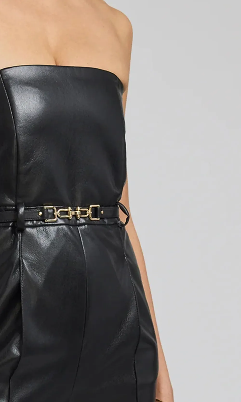 Cristelle Vegan Leather Jumpsuit