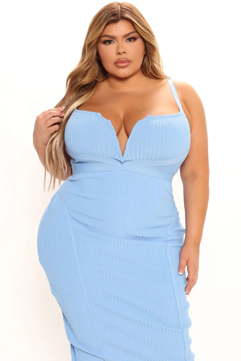 Misty Bandage Midi Dress - Blue