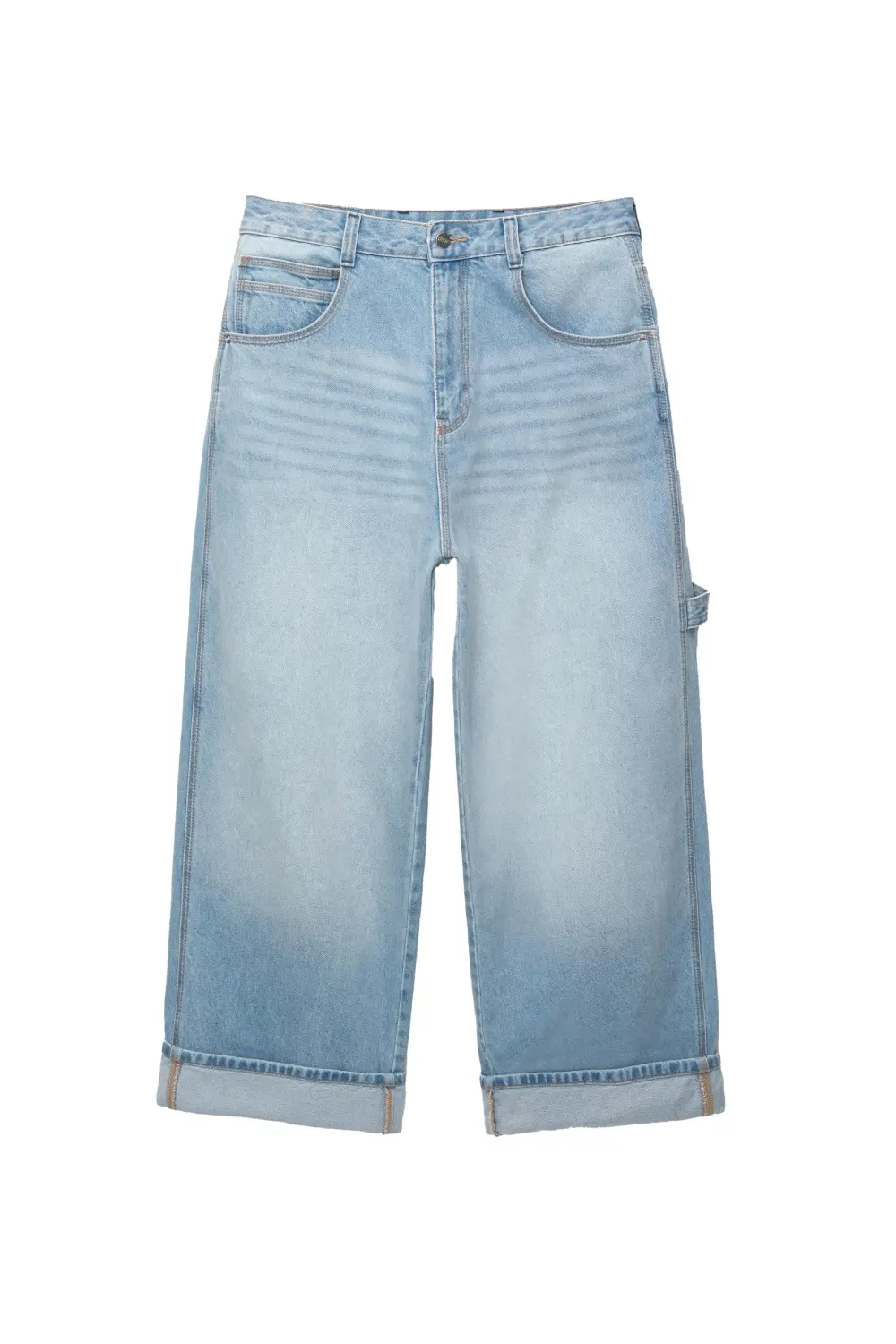 Super baggy carpenter jeans with turn-up hems