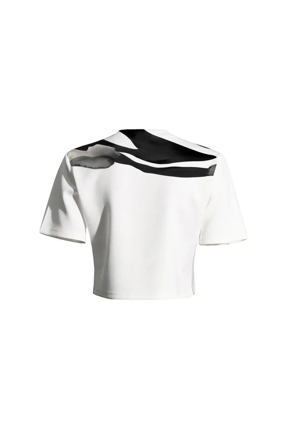 Sparkly Crew Neck Split Crystal Bow Embellished Short Sleeve Crop T Shirt