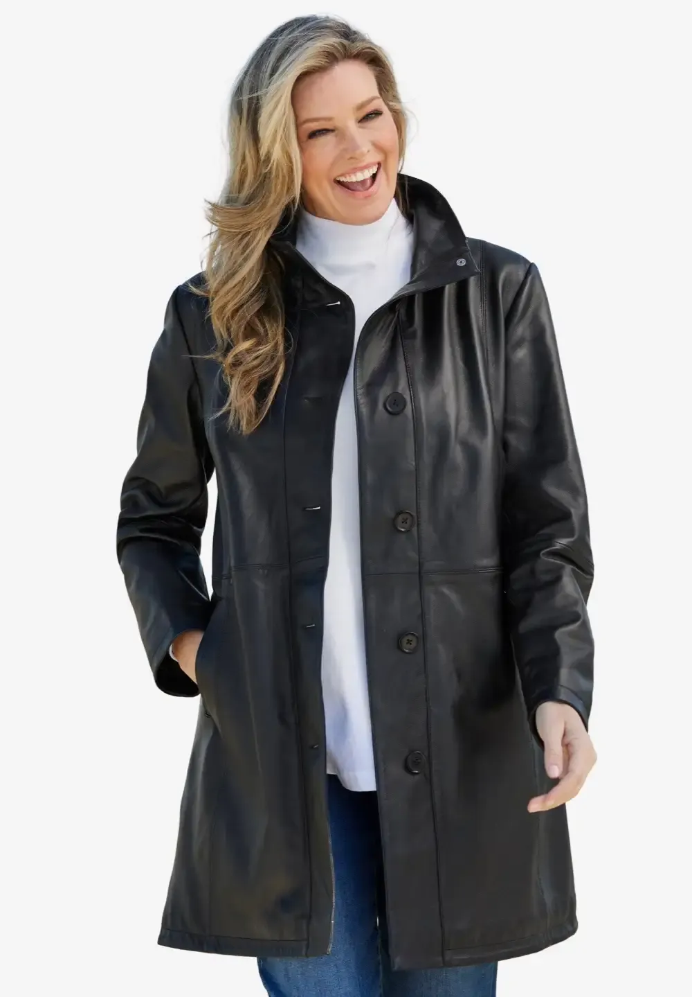 Leather Swing Coat
