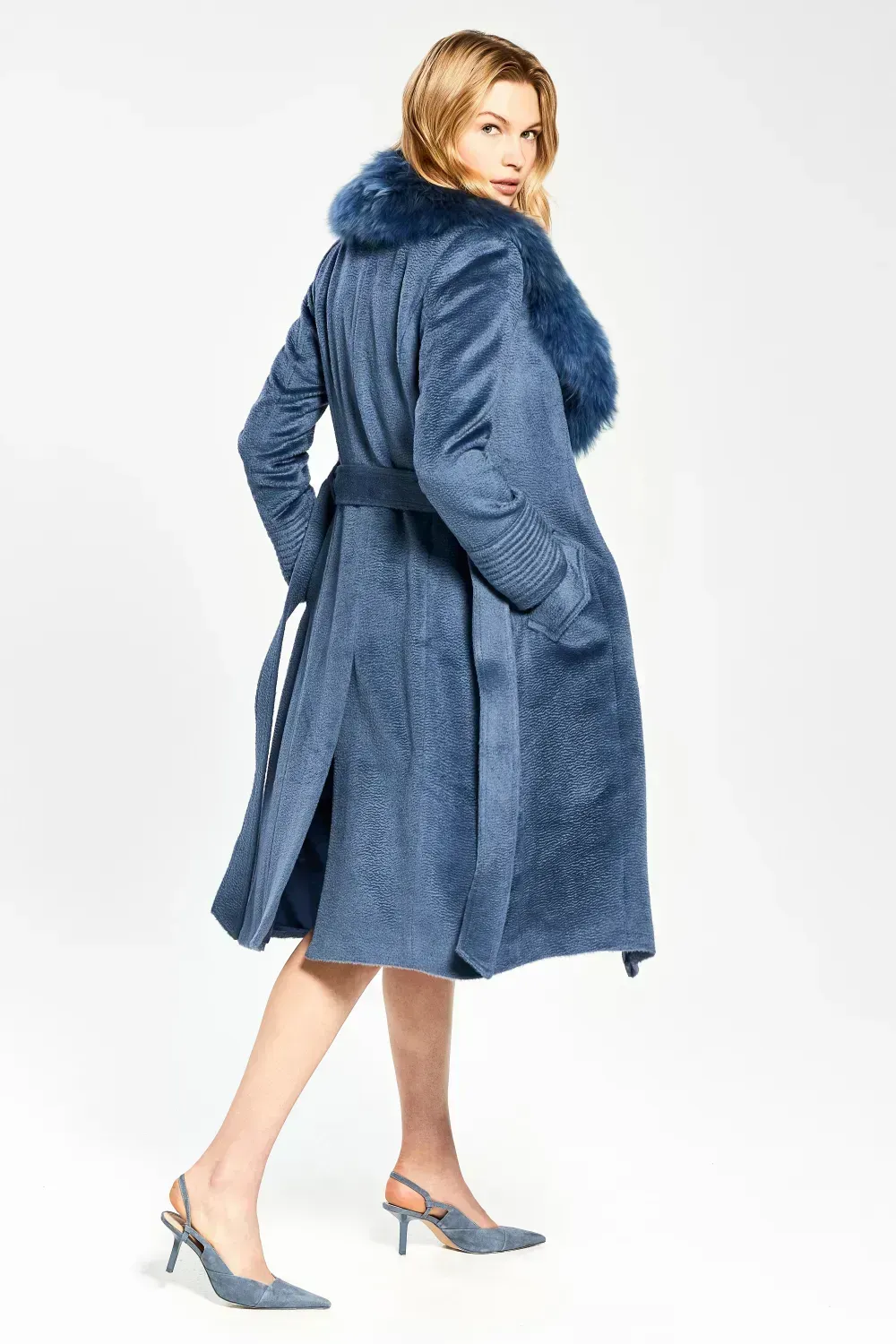 Long Coat with Fur Collar