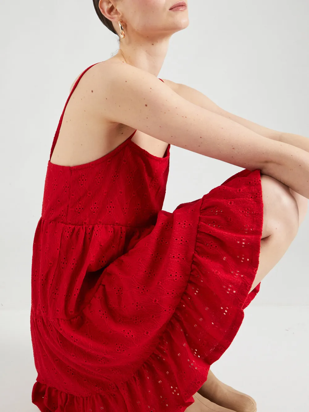Plain Colored Casual Style Sleeveless Dress