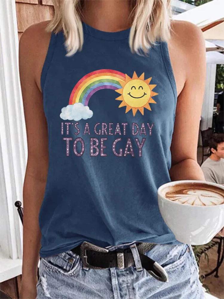 Women's It'S A Great Day To Be Gay Crew Neck Vest