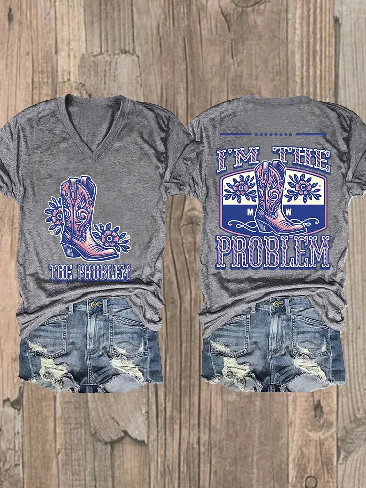 Women'S I Am The Problem Tour 2025 V-Neck T-Shirt