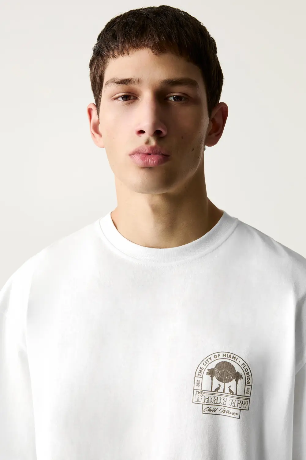 White Miami graphic T-shirt