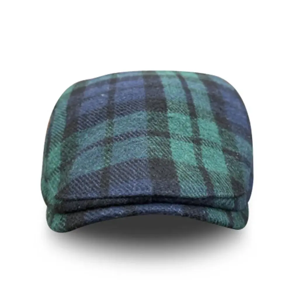 The Contender Black Watch Boston Scally Cap - Clover & Navy