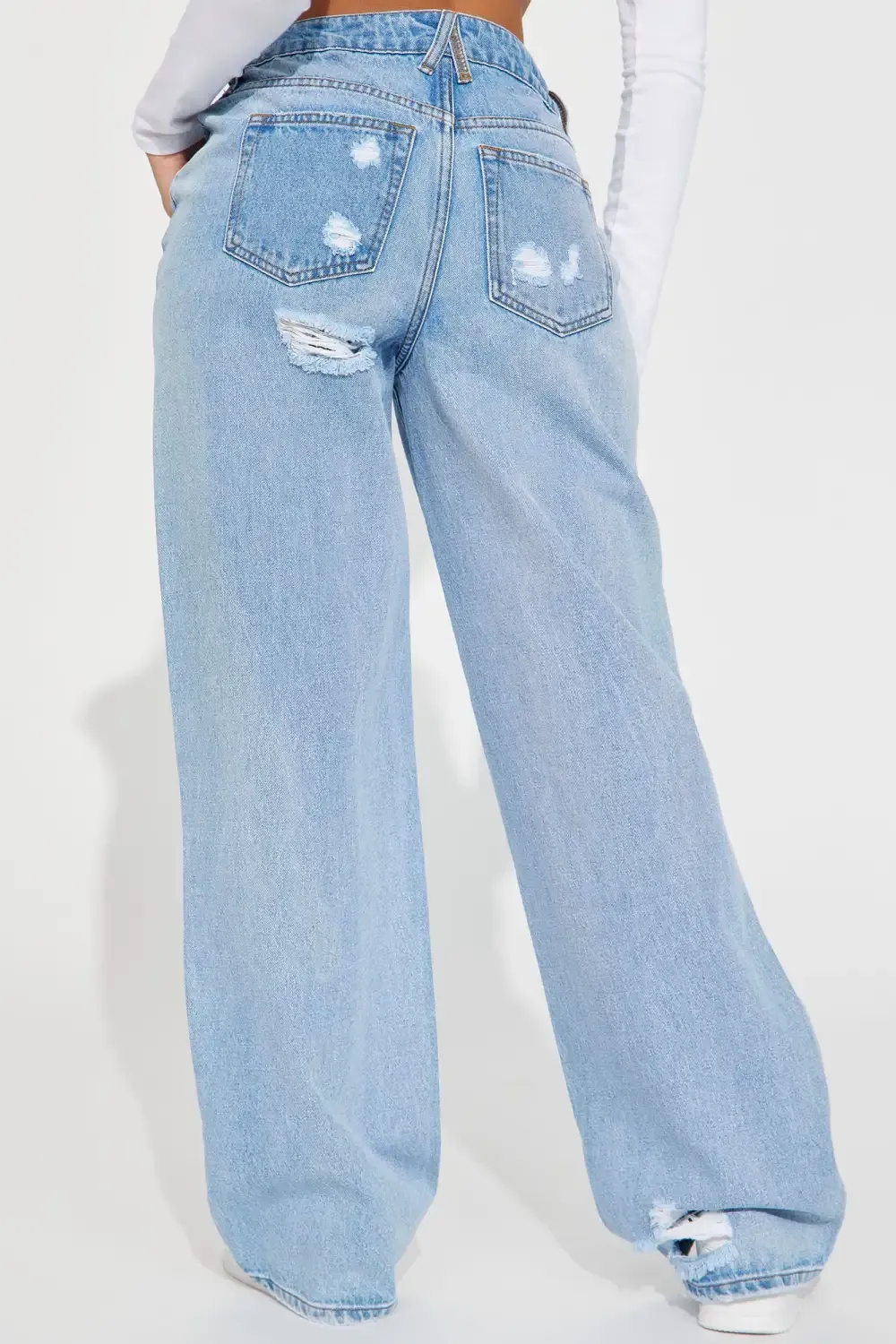 Left Him On Read Non Stretch Wide Leg Jeans - Medium Wash