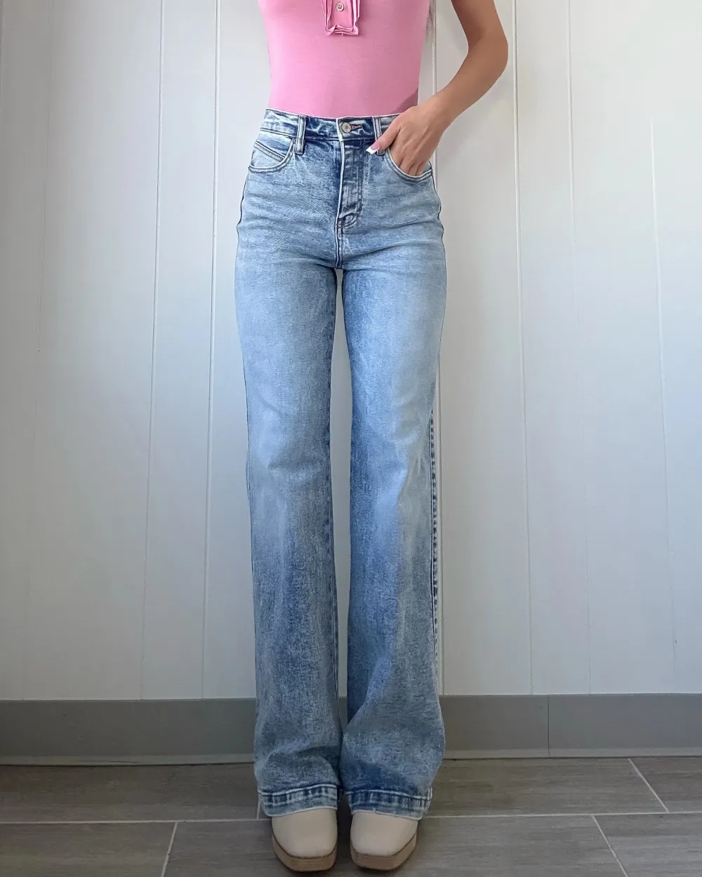 High Rise Flare Jeans - Medium Wash