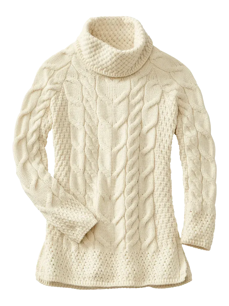 Women's Irish Supersoft Wool Cowl-Neck Sweater