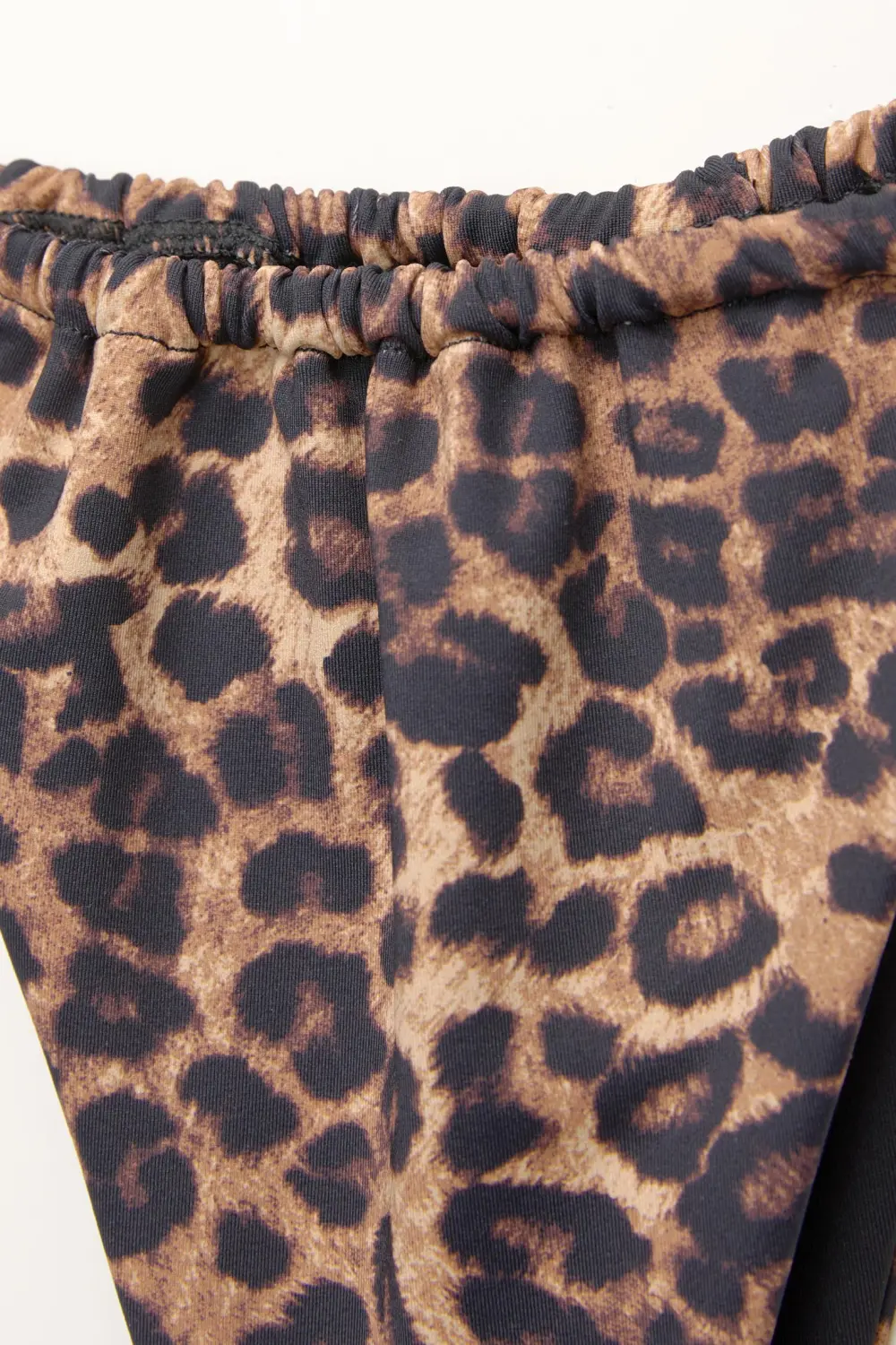 Leopard print gathered bikini bottoms