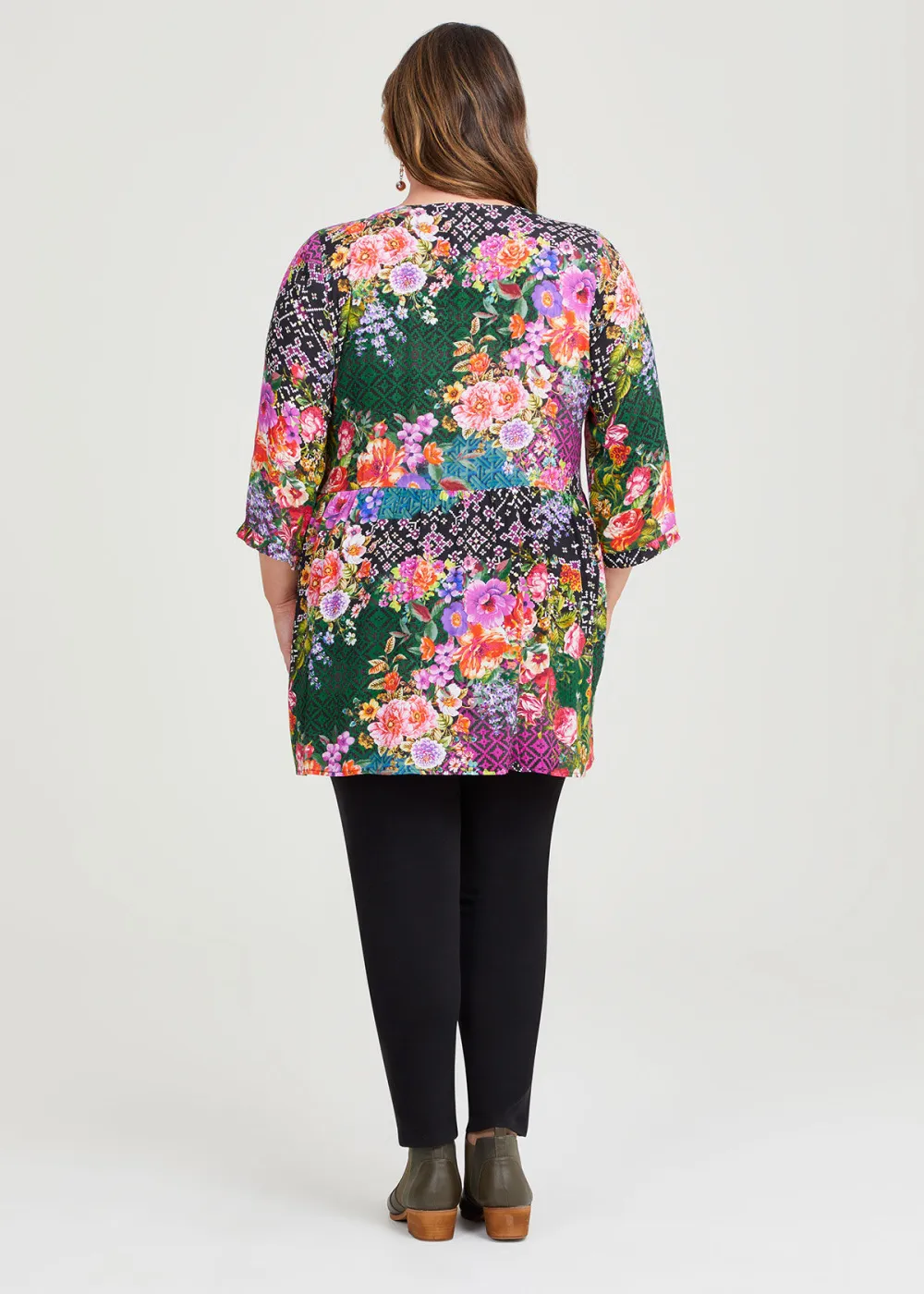 Natural Print Pintuck Tunic
