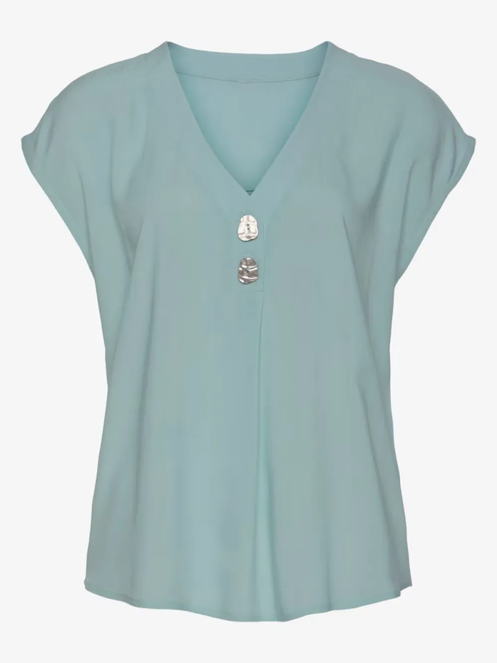 Plain Colored Casual Style Short Sleeve Blouses