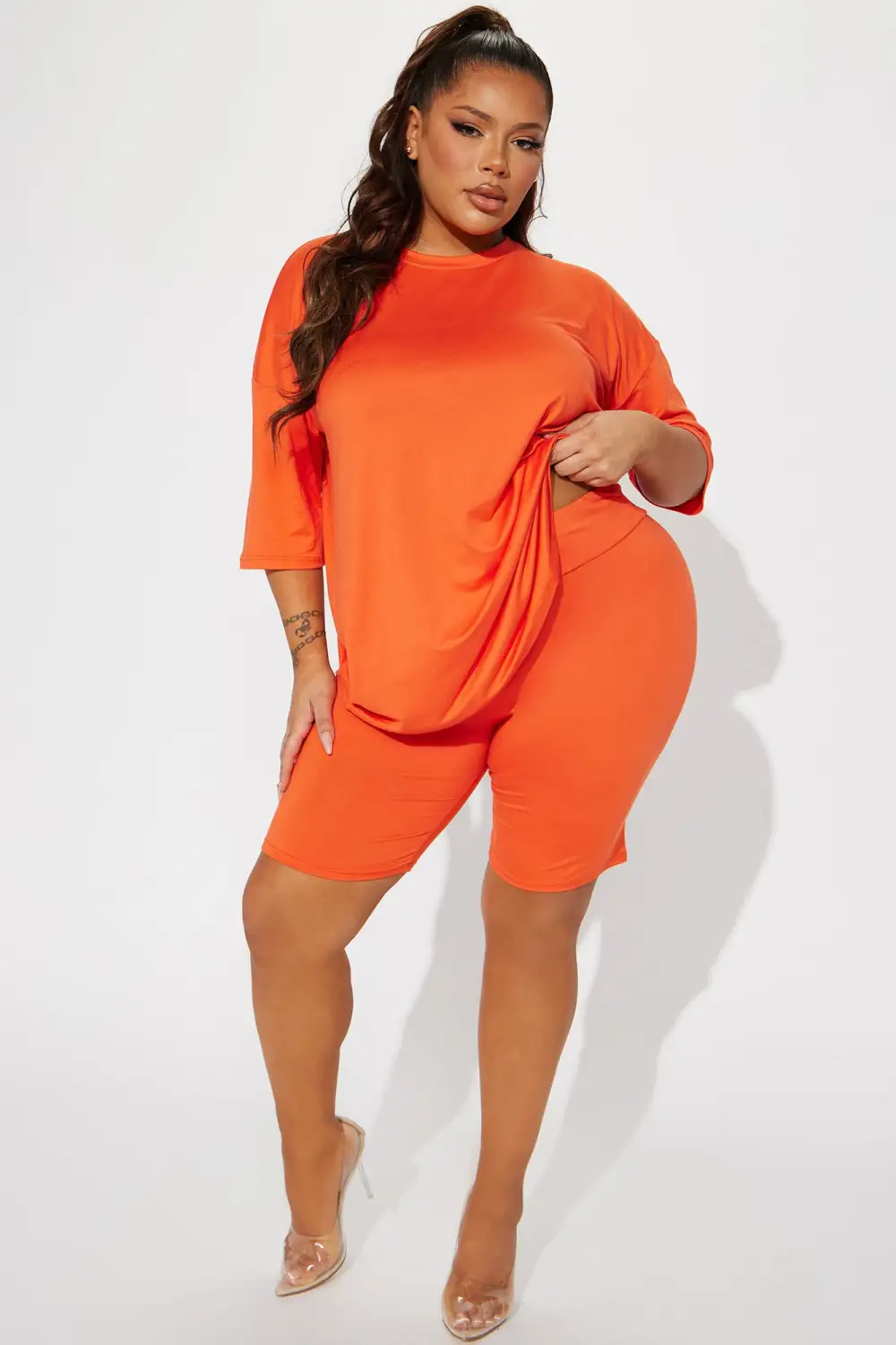 Weekend Vibes Short Set - Orange