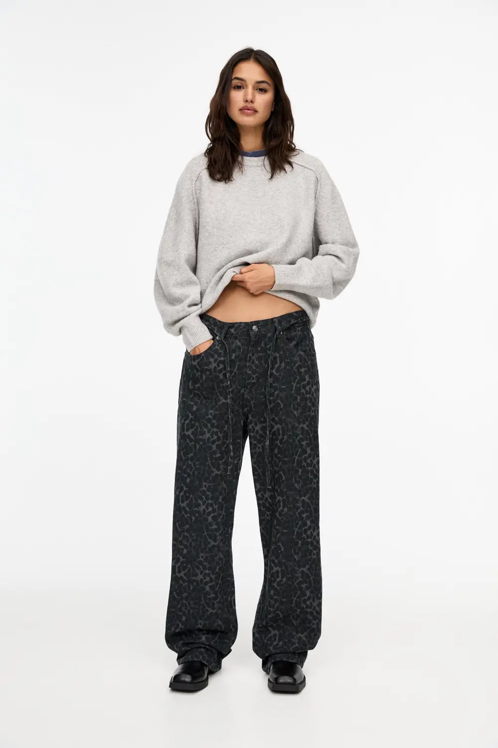 Jeans baggy leopardo