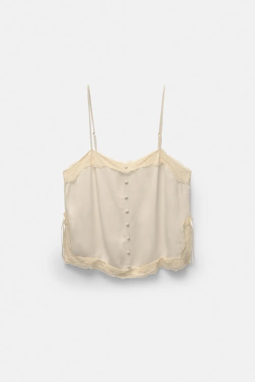 Strappy lace-trimmed camisole top
