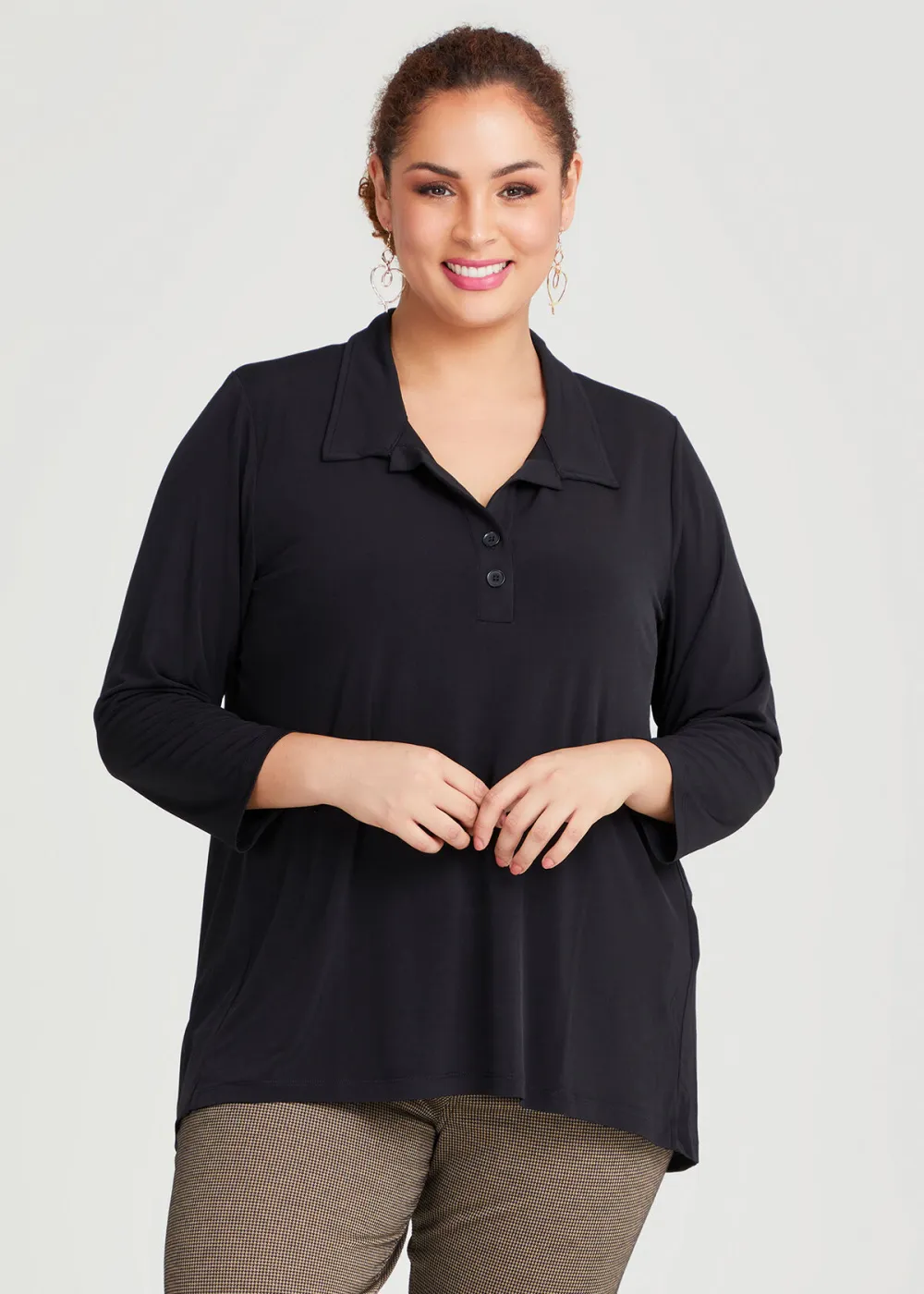 Johnny Collar Long Sleeve Top