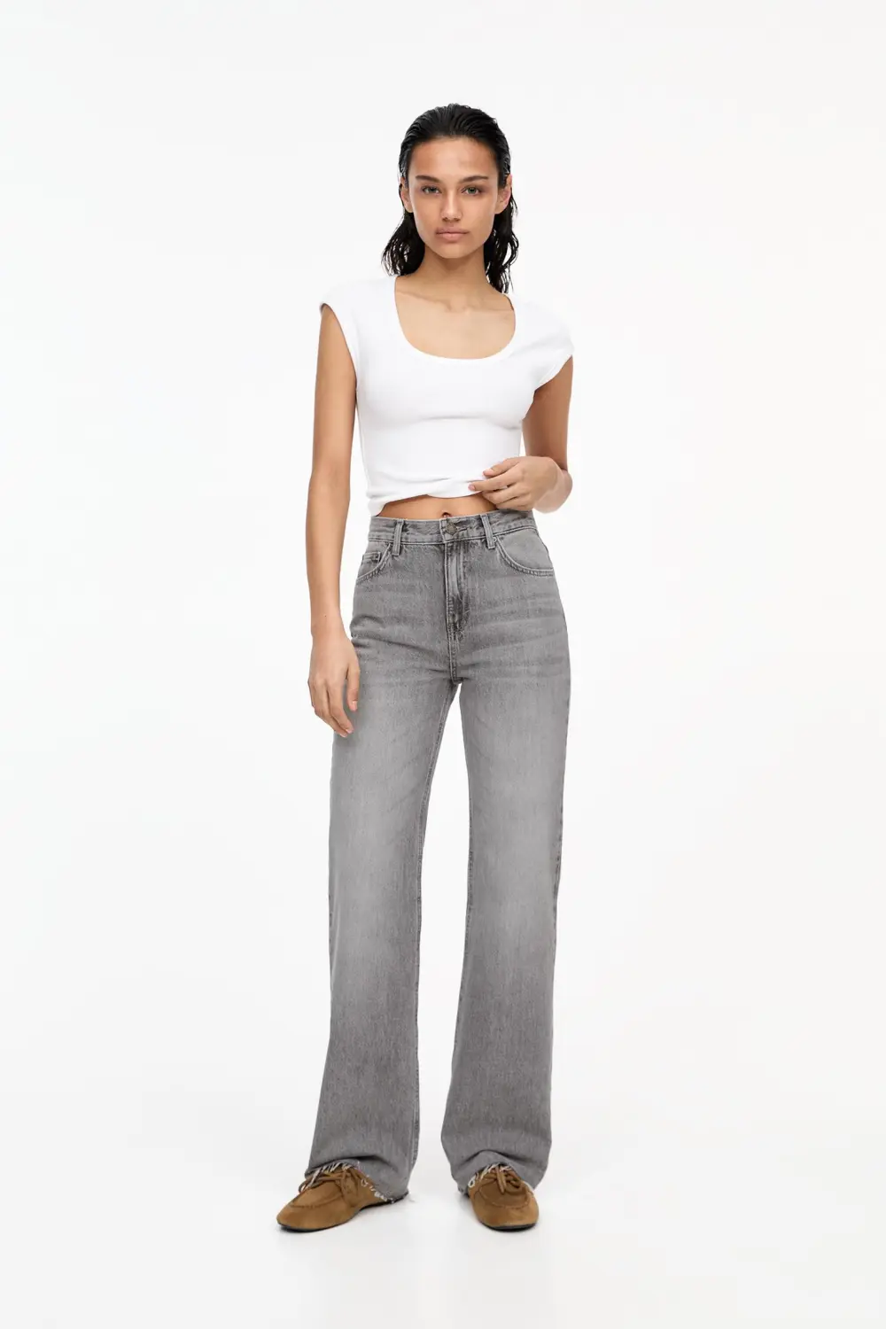 Jeans rectos tiro alto