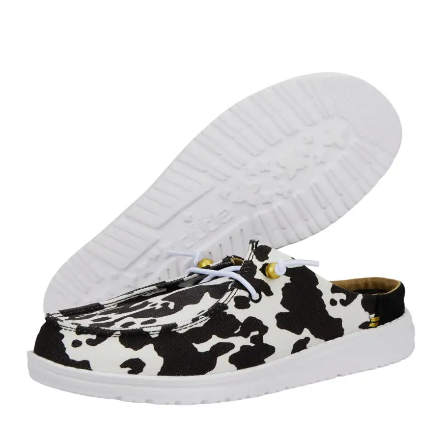 Wendy Slip Classic - White/Black Cow Print