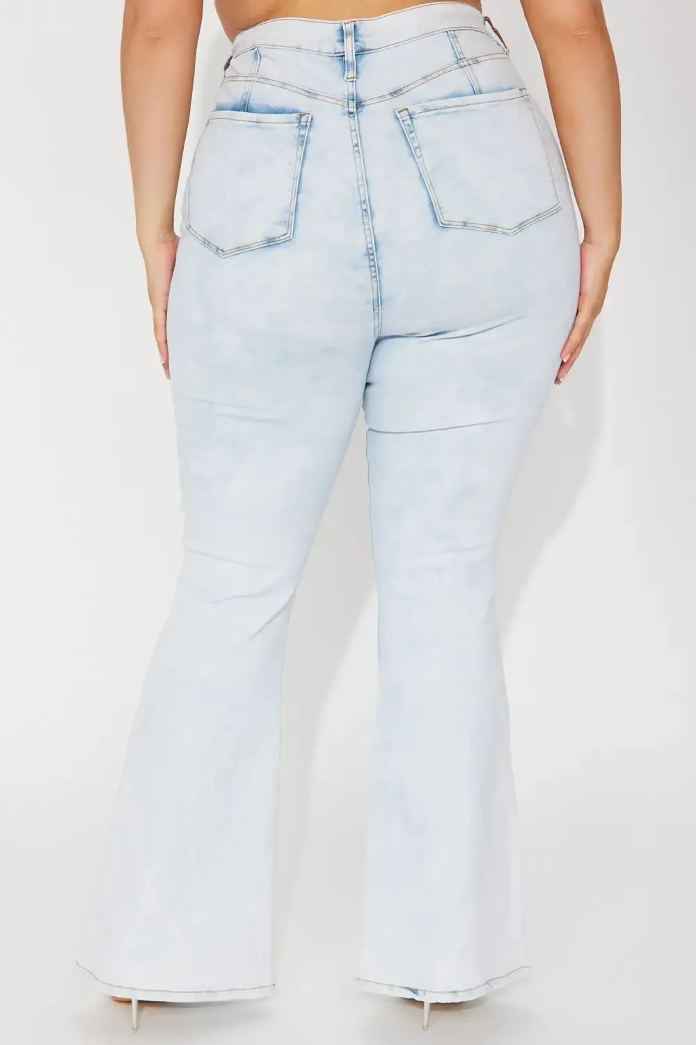 Walk The Walk High Rise Flare Jeans - Bleach Blue Wash